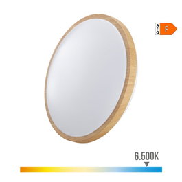 Edm Applique LED de surface circulaire effet bois 18W 1820lm