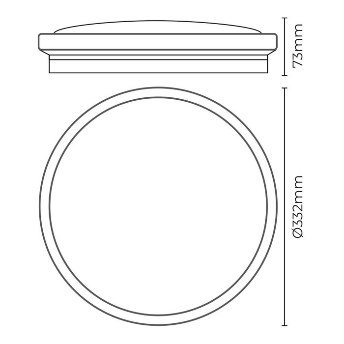 Edm Applique LED de surface circulaire effet bois 18W 1820lm