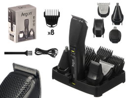 ARGON Set Cortapelo 12 Accesorios avec Support Noir 600mAh USB Type-C