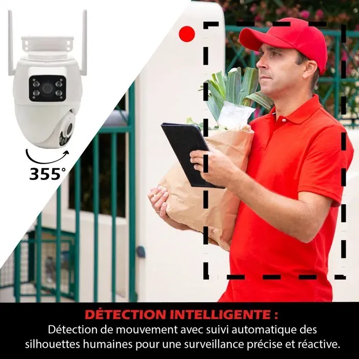 Kyf KYF Caméra Extérieure Wi-Fi PTZ Rotative avec Doubles Capteurs 3MP et Sirène Intégrée Kyf KYF Caméra Extérieure Wi-Fi PTZ Rotative avec Doubles Capteurs 3MP et Sirène Intégrée