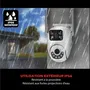 Kyf KYF Caméra Extérieure Wi-Fi PTZ Rotative avec Doubles Capteurs 3MP et Sirène Intégrée