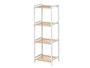 Berilo Étagère Carrée 4 Niveaux Bambou Blanc 100x6x30 cm