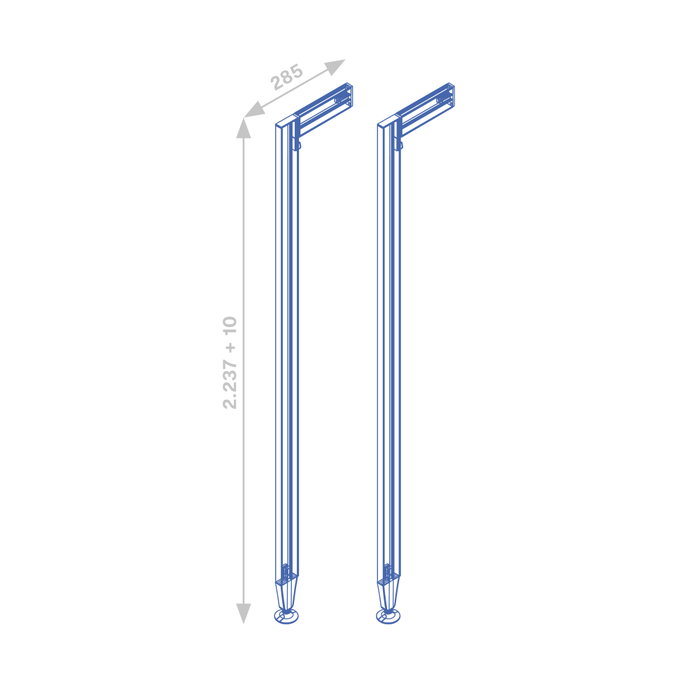 Emuca Lot de 2 cadres Zero - Gris pierre