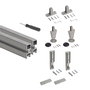 Emuca Lot de 2 cadres Zero avec quincaillerie et profilés pour montage au sol et au mur avec vérin circulaire, Aluminium et Zamak, Gris pierre