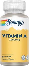 SOLARAY Vitamine A 3000 mcg, 60 capsules végétales