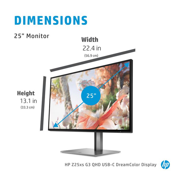 HP Ecran Moniteur DreamColor Z25xs G3 25 pouces QHD USB-C, compatibilité Mac et PC, HDR, couverture DCI-P3 95%