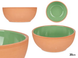 LA DEHESA Lot de 8 bols en terre cuite vert-marron 20cm