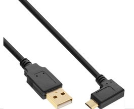 MicroConnect Câble USB 2.0 Type A vers Micro USB Type B coudé, Noir, 0,5 m