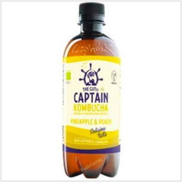 CAPTAIN Kombucha Bio Ananas-Pêche 1lt