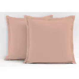 LOVELY HOME Taies d'oreiller Lot de 2, 63 x 63 cm, Rose poudré, 100% Coton, LH71620