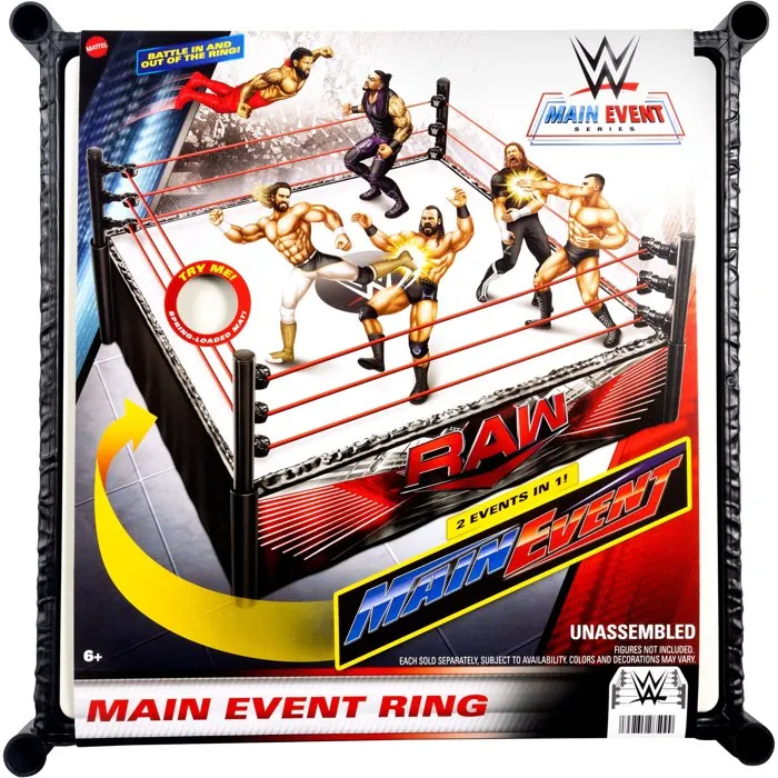 Mattel WWE Main Event JDJ20 - Ring de catch avec cordes Pro-Tension Mattel WWE Main Event JDJ20 - Ring de catch avec cordes Pro-Tension