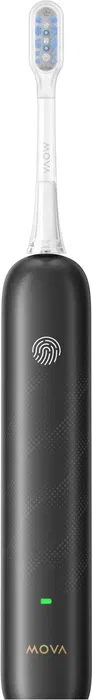 Mova - FRESH PRO - Brosse à dents électrique sonique oscillo-rotative à pulsations avec Bluetooth - Noir - Technologie 3DClean, 2 têtes, recharge sans fil, application