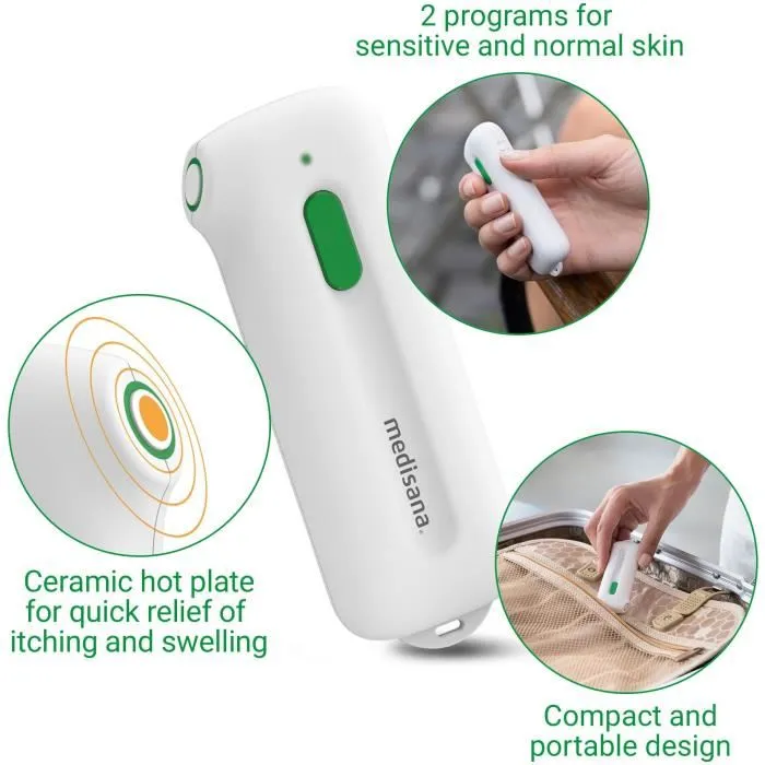 Medisana IB 100 - Appareil de Chauffage pour Soulager les Piqûres d'Insectes - Dispositif Médical sans Produits Chimiques - Compact pour Peau Sensible et Normale - Garantie 3 Ans