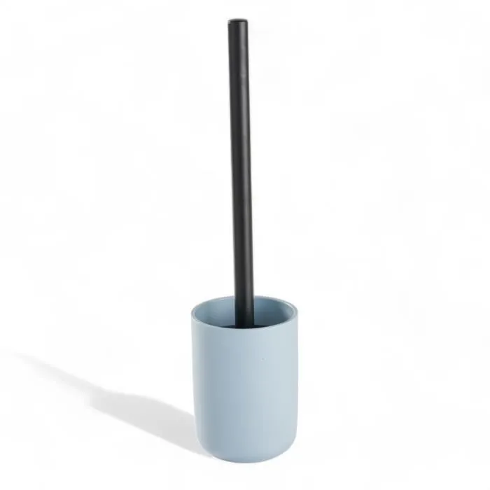 Today - Ensemble de 4 Accessoires Salle de Bain Utility (Distributeur Savon, Gobelet, Porte-Savon, Brosse WC) - Bleu - Aluminium et Plastique