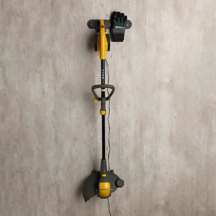 Stiga GT 300e - Coupe-bordure électrique avec manche télescopique, fonction bordure pivotante, kit avec support mural et chargeur