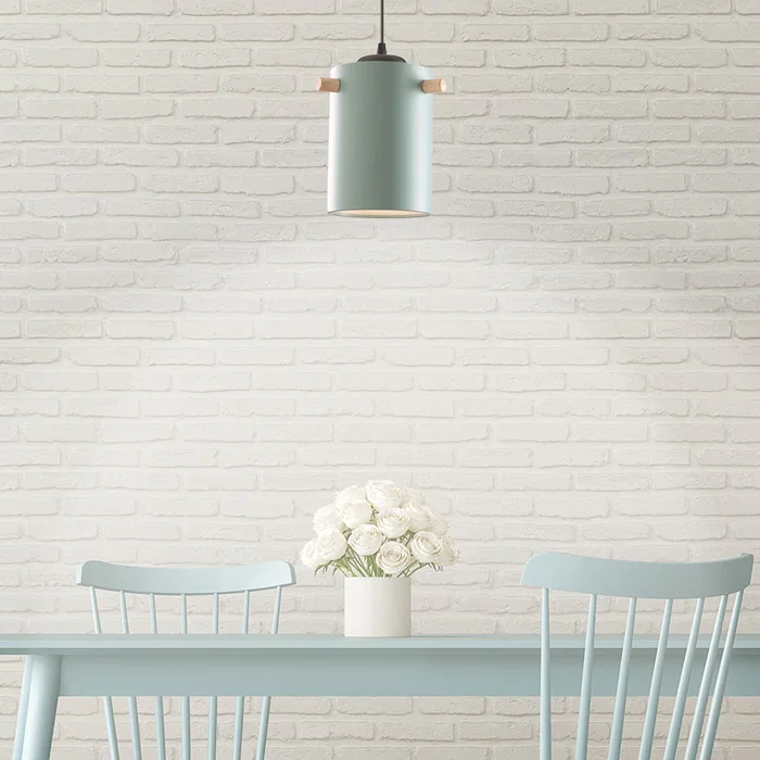 Dahlia Lampe Suspendue Métal et Bois, Design Moderne, Câble Réglable en Hauteur, Aluminium [SKD-P1011-S]