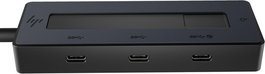 HP Concentrateur USB-C 4K Portable avec 4 Ports USB-C, Alimentation 65W et Compatibilité Multi-OS pour Windows, macOS, Chrome OS, iOS et Android