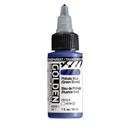 Golden High Flow Acrylic Colors Transparent Thalo Blue (Green) 30 ml