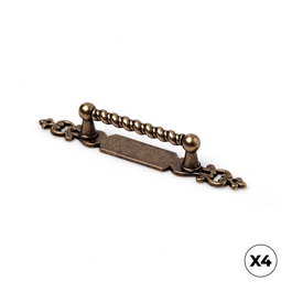 Rei 1101 Poignée de meuble type anse zamak finition vieil or 64 mm blister 4 pièces