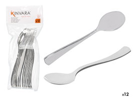 KINVARA Set de 48 cuillères à dessert en plastique argenté