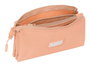 Safta - Porte-tout Triple Munich Basicos - Organisateur de bureau en plastique, couleur pêche, 22 x 12 x 3 cm - À partir de 3 ans