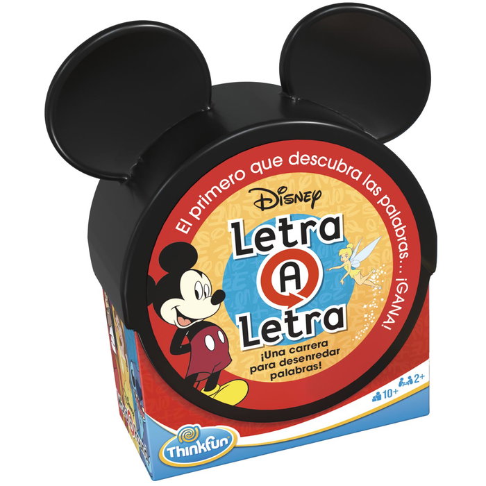 Disney Jeu de Cartes Think Fun 76554 Ravensburger - Déchiffrez les Mots Lettre par Lettre - Jeu de Société Rápide en Espagnol pour Adultes et Enfants à Partir de 10 Ans