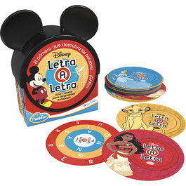 Disney Jeu de Cartes Think Fun 76554 Ravensburger - Déchiffrez les Mots Lettre par Lettre - Jeu de Société Rápide en Espagnol pour Adultes et Enfants à Partir de 10 Ans