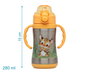 KioKids - Bouteille isotherme enfant Tigre 280 ml en acier inoxidable avec paille en silicone et anses, couleur moutarde, pour bébés dès 6 mois, Little Sauvages