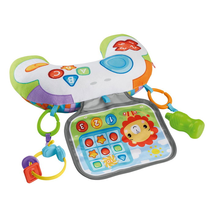 Fisher-Price Cojín Para Bebe Pequeño Gamer Hgb89 - Coussin d'éveil pour bébé avec jouets suspendus, surface de jeu à textures et sonore, pour temps sur le ventre dès 3 mois
