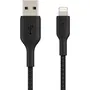 Belkin - Câble tressé Lightning vers USB-A, 2 mètres, Noir - pour appareils Apple