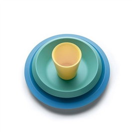 Alessi UNS05S2 - Set de vaisselle pour enfants "Giro Kids" en mélamine - 5 pièces (assiette plate, creuse, tasse et couverts)