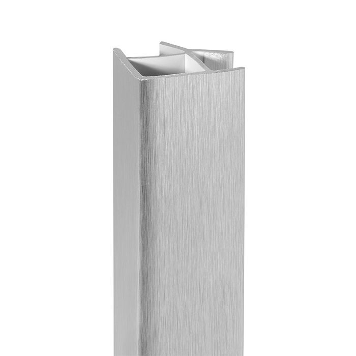 HERRAJES ALK Angle Rigide Zesio H100 Argent/Blanc - Profil d'angle de plinthe réversible