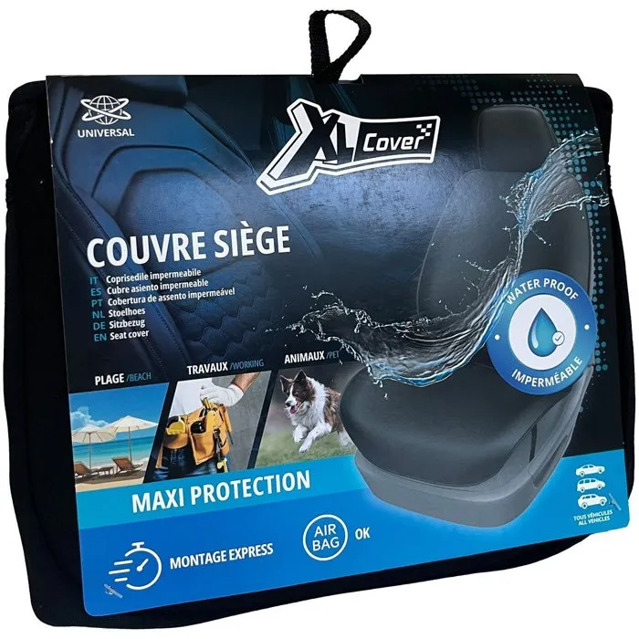 XLC XLCOVER Housse de protection de siège auto imperméable universelle - Transport animaux, outils ou équipements sportifs - Pochette de rangement incluse