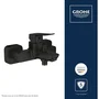 Grohe - Mitigeur thermostatique de bain/douche mural DICE Noir mat - Technologie SilkMove, Mousseur, débit 5 l/min - Modèle M