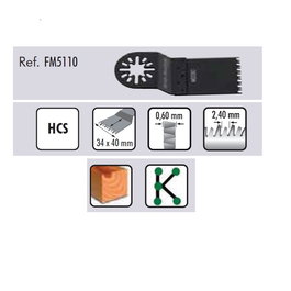 Duver FM5110 Lame de scie oscillante universelle pour outils multifonctions 34 x 40 mm