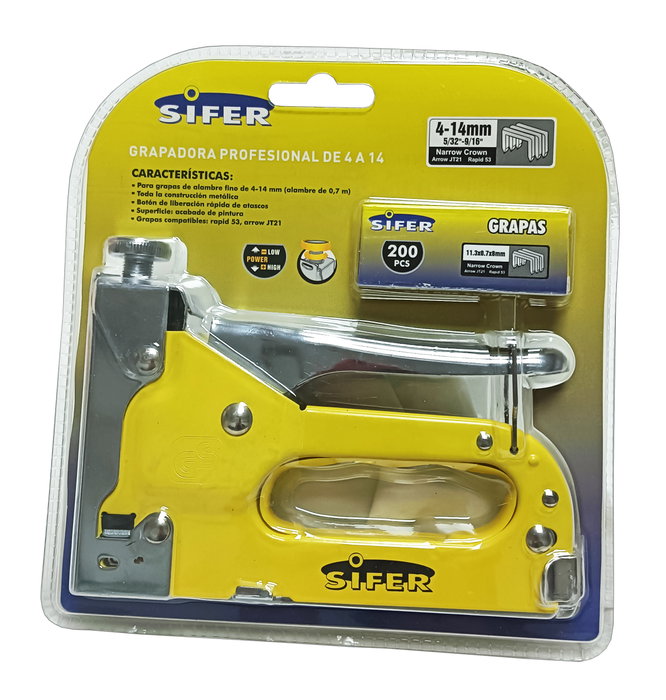 SIFER Agrafeuse Métal Grapa Universale Fine 0.7 de 4-14 mm