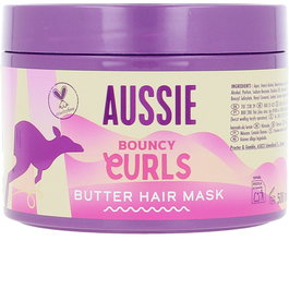 Aussie Masque Soin Capillaire au Beurre Bouncy Curls 500 ml - Hydratation Intense pour Boucles Type 2B 3B