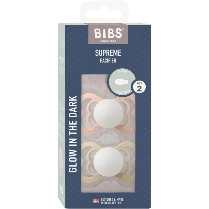 Bibs Sucette BIBS Supreme T2 Silicone Blush Vanilla - Pack de 2 Bibs Sucette BIBS Supreme T2 Silicone Blush Vanilla - Pack de 2