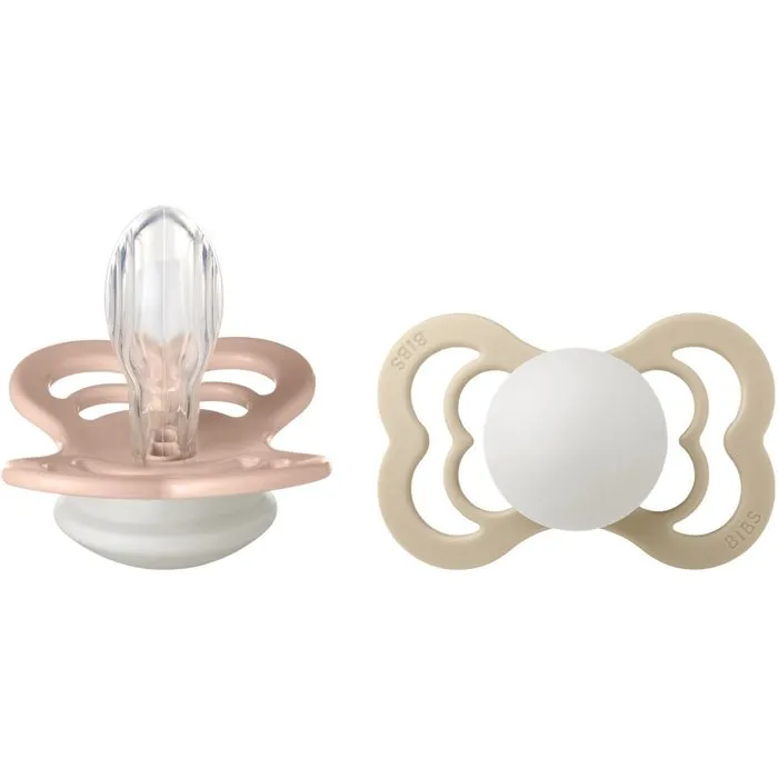 Bibs Sucette BIBS Supreme T2 Silicone Blush Vanilla - Pack de 2 Bibs Sucette BIBS Supreme T2 Silicone Blush Vanilla - Pack de 2