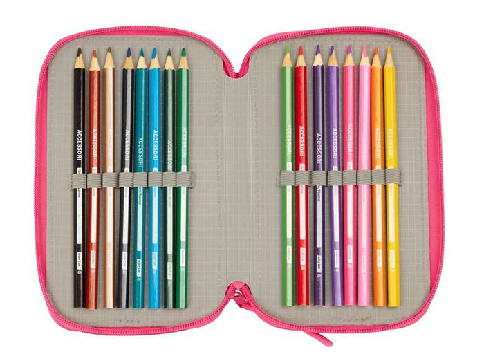 Safta Plumier Triple "Feeling" 37 Pièces en Espagnol - Dimensions 12.5 x 19.5 x莯.5 cm