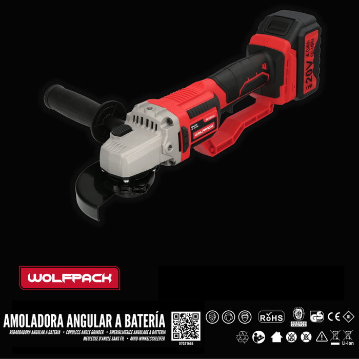 WOLFPACK LINEA PROFESIONAL Amoladora 20V 4Ah avec maletín WOLFPACK LINEA PROFESIONAL Amoladora 20V 4Ah avec maletín