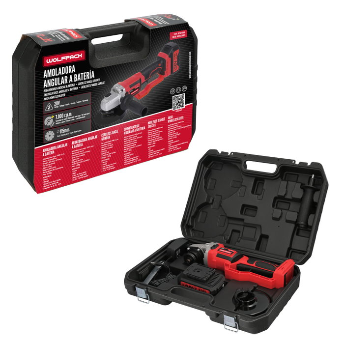 WOLFPACK LINEA PROFESIONAL Amoladora 20V 4Ah avec maletín WOLFPACK LINEA PROFESIONAL Amoladora 20V 4Ah avec maletín
