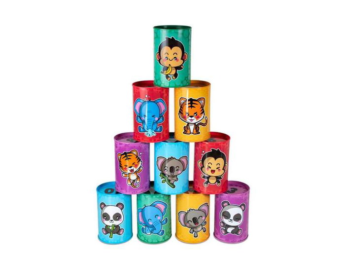 Cayro Juego latas 10 pièces, jeu de construction en métal avec 10 canettes, dimensions 7.5 x 11.7 x 2.5 cm, à partir de 3 ans