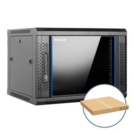 Phasak Pro Armoire Rack Mural 19" 9U 600x450 mm Noir RAL 9004 Baie de Brassage pour Réseaux et Télécommunications