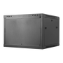 Phasak Pro Armoire Rack Mural 19" 9U 600x450 mm Noir RAL 9004 Baie de Brassage pour Réseaux et Télécommunications