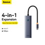 Baseus UltraJoy Series Hub USB-C 4 ports USB 3.0 Gris