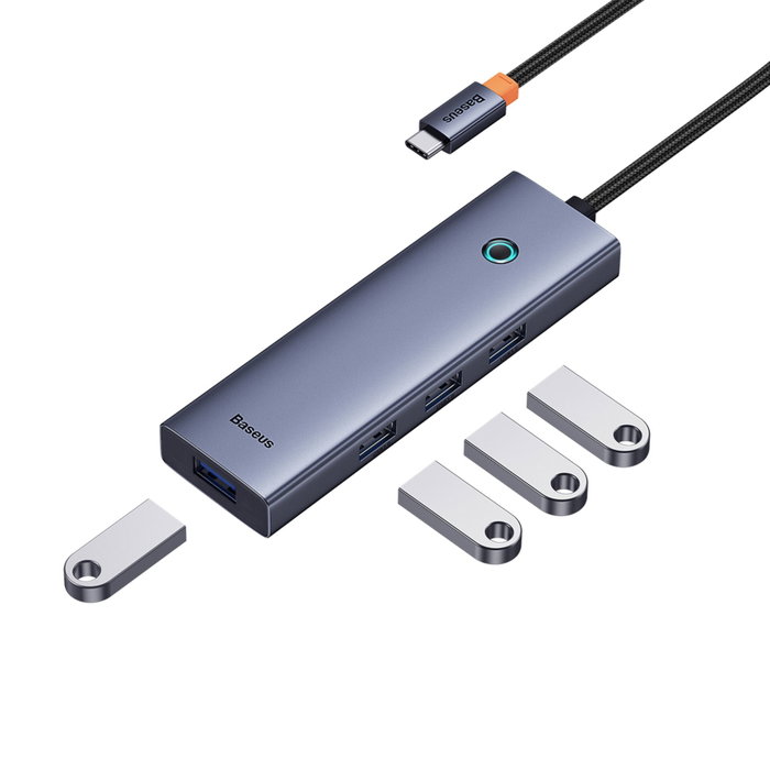 Baseus UltraJoy Series Hub USB-C 4 ports USB 3.0 Gris Baseus UltraJoy Series Hub USB-C 4 ports USB 3.0 Gris