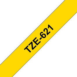 Brother Ruban TZe-621 Noir sur Jaune 9 mm