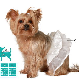 Tutú de mascotte de cirque blanc en polyester pour petit animal avec taille M - Costume pour animal de compagnie