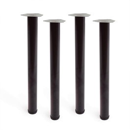 Rei Modèle 4406 Pied de Table Cylindrique en Acier Noir Ø60 x 710 mm Lot de 4